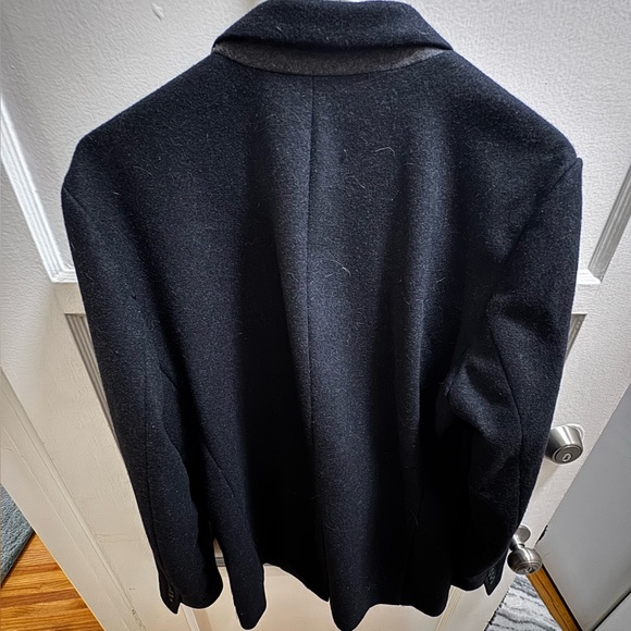 GAP Wool Blend Pea Coat Jacket Charcoal (M) - Picture 2 of 14